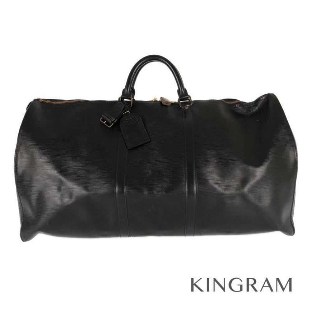 Louis Vuitton Epi Keepall Noir Black Leather Boston Bag
